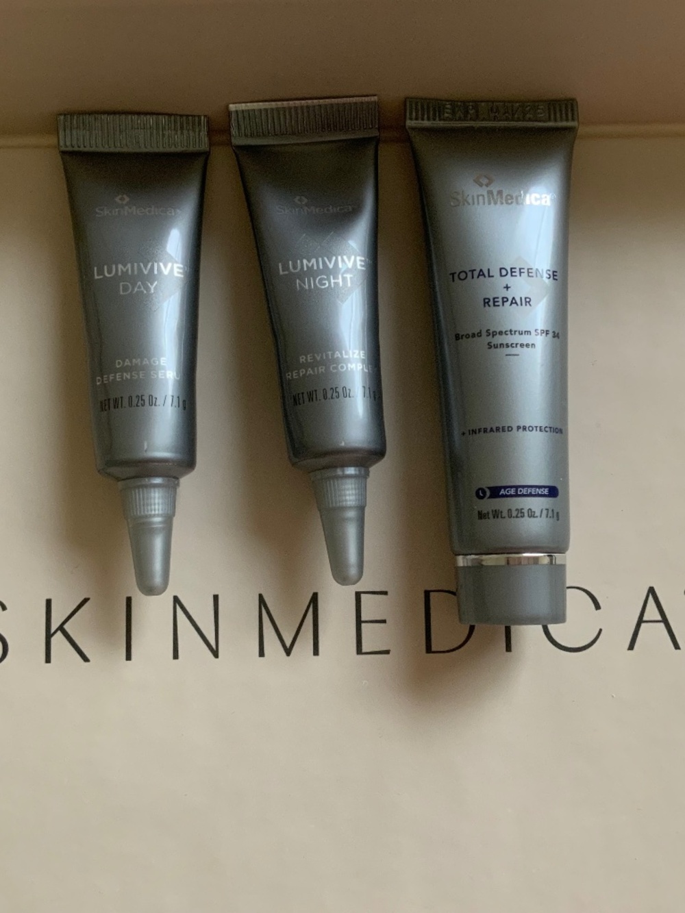 Skinmedica Lumivive day/night and Total Defense new